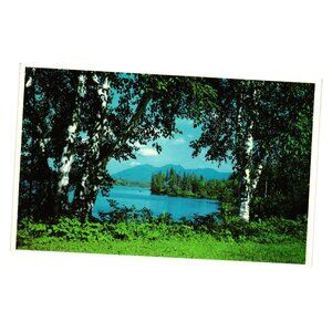 Bigelow Mountain Flagstaff Lake Cathedral Pines Maine Scenic Postcard Vintage